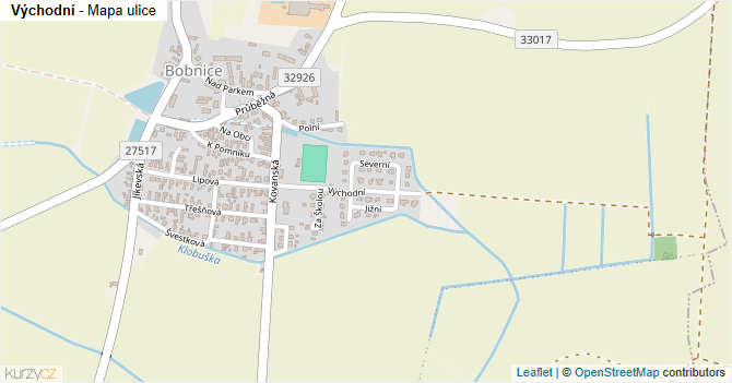 Východní - mapa ulice