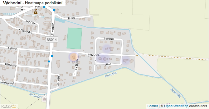Východní - mapa podnikání