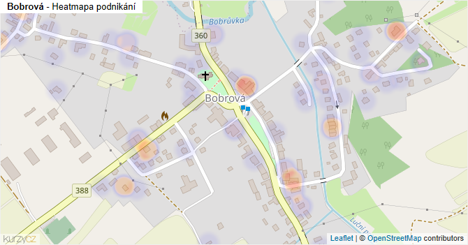 Bobrová - mapa podnikání
