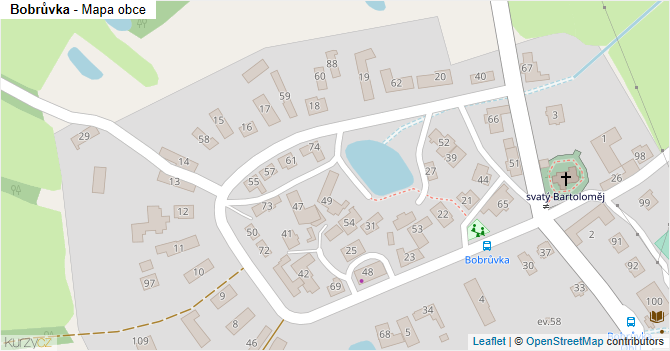 Bobrůvka - mapa obce