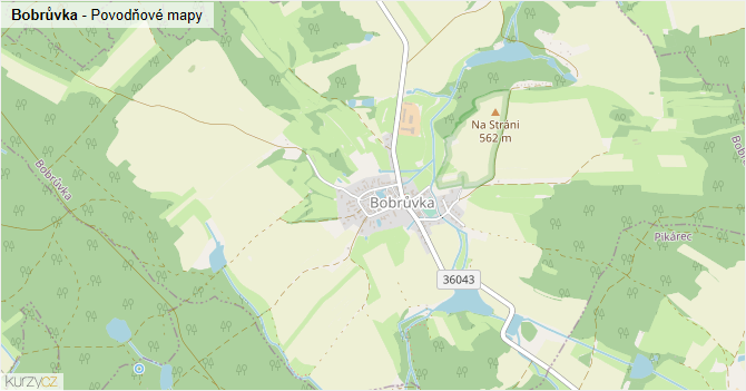 Bobrůvka - záplavové mapy stoleté vody