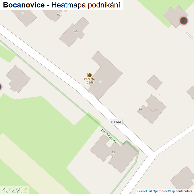 Mapa Bocanovice - Firmy v obci.