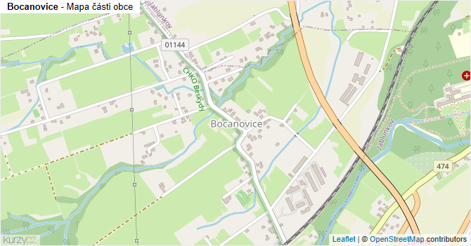 Bocanovice - mapa části obce