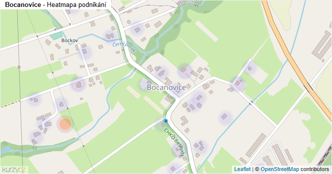 Bocanovice - mapa podnikání