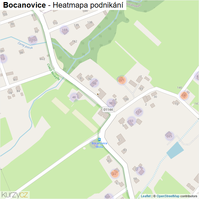 Mapa Bocanovice - Firmy v části obce.