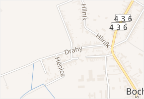 Drahy v obci Bochoř - mapa ulice