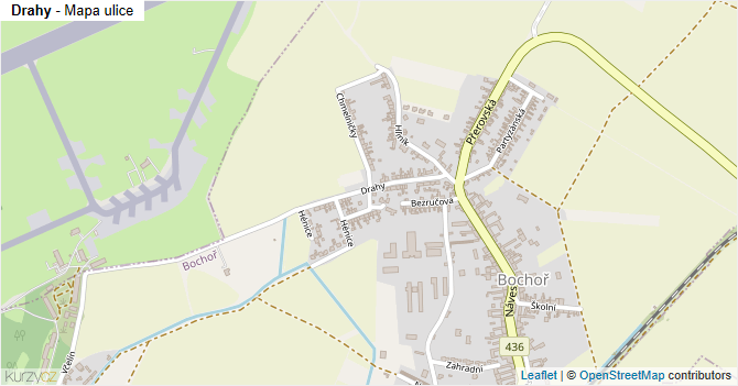 Drahy - mapa ulice