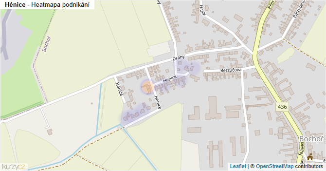 Hénice - mapa podnikání