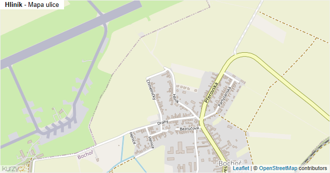 Hliník - mapa ulice