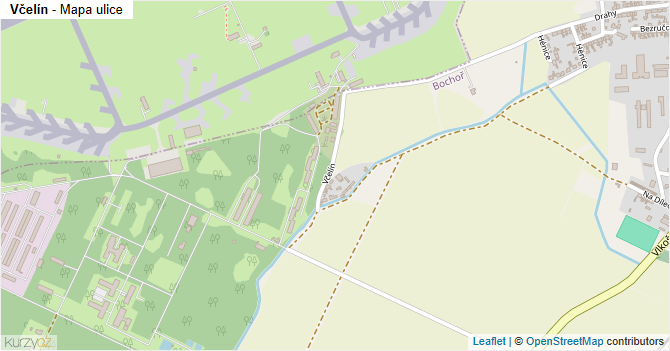 Včelín - mapa ulice