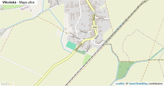 Vlkošská - mapa ulice