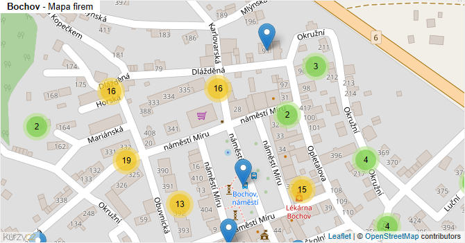 Bochov - mapa firem
