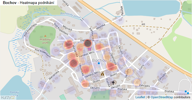 Bochov - mapa podnikání