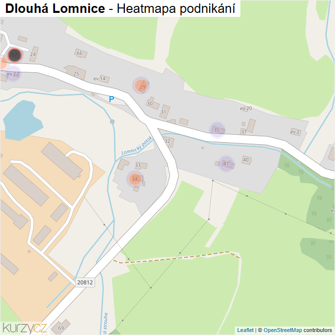 Mapa Dlouhá Lomnice - Firmy v části obce.