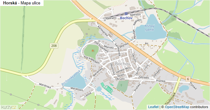 Horská - mapa ulice