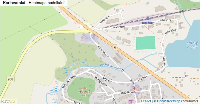 Karlovarská - mapa podnikání