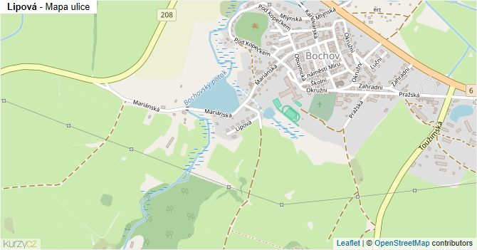 Lipová - mapa ulice