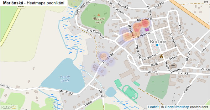 Mariánská - mapa podnikání