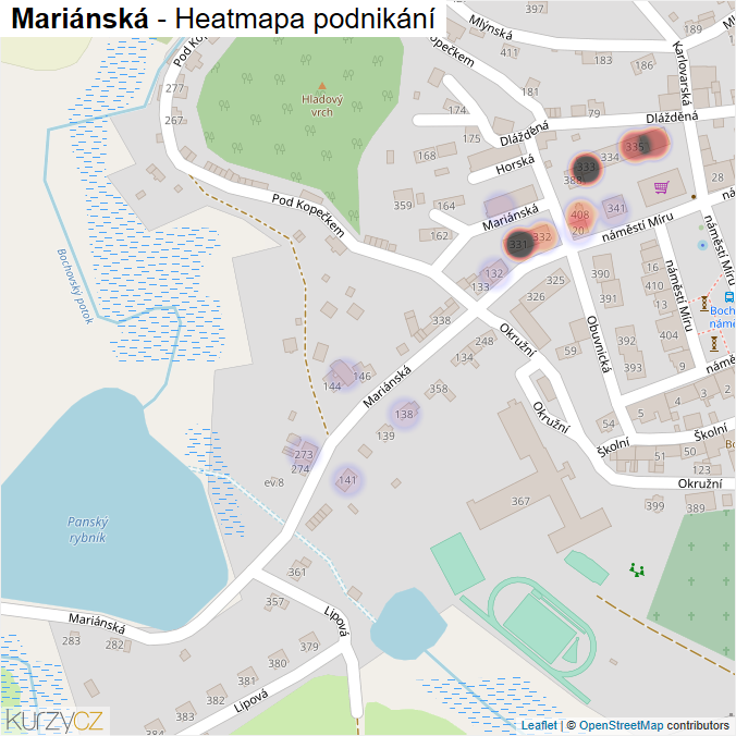 Mapa Mariánská - Firmy v ulici.
