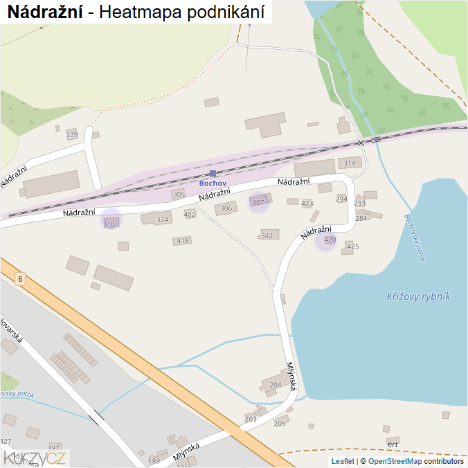 Mapa Nádražní - Firmy v ulici.