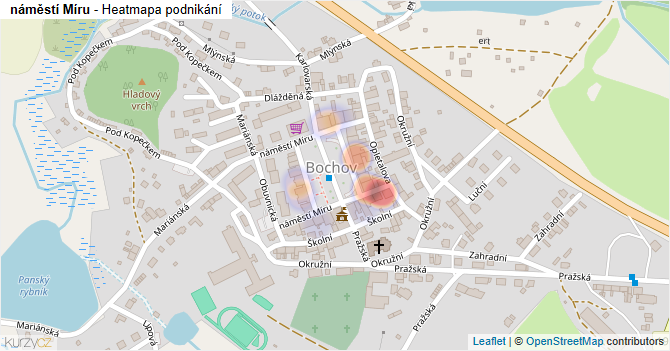 náměstí Míru - mapa podnikání