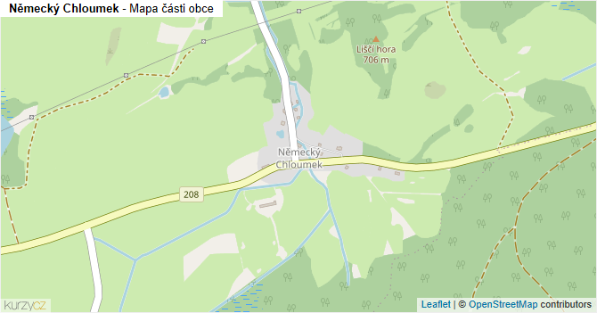 Německý Chloumek - mapa části obce