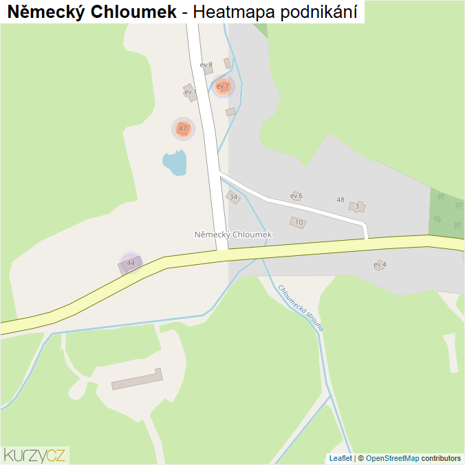 Mapa Německý Chloumek - Firmy v části obce.
