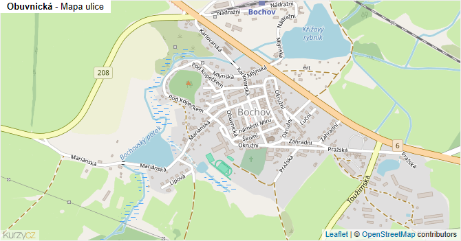 Obuvnická - mapa ulice