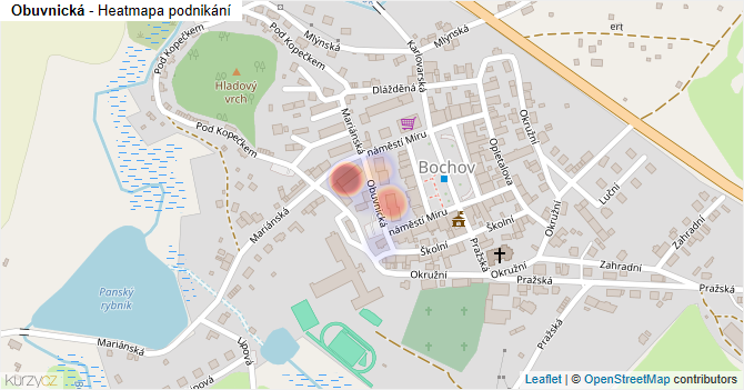 Obuvnická - mapa podnikání
