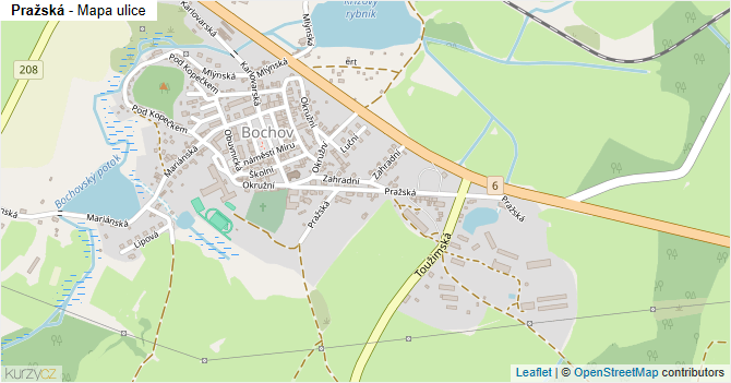 Pražská - mapa ulice