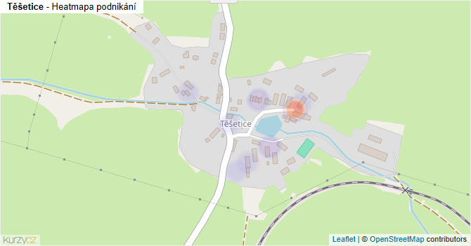 Těšetice - mapa podnikání