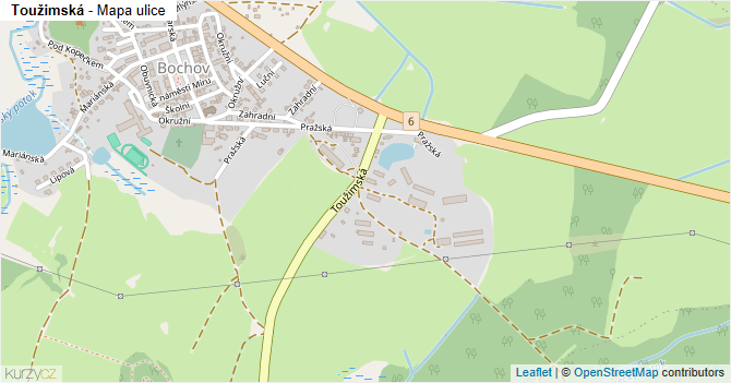 Toužimská - mapa ulice