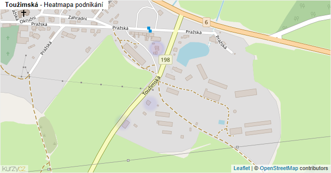 Toužimská - mapa podnikání