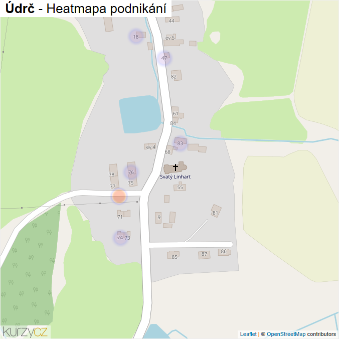 Mapa Údrč - Firmy v části obce.