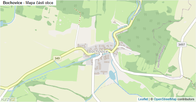 Bochovice - mapa části obce