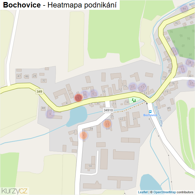 Mapa Bochovice - Firmy v části obce.