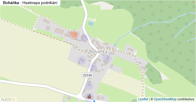 Boháňka - mapa podnikání