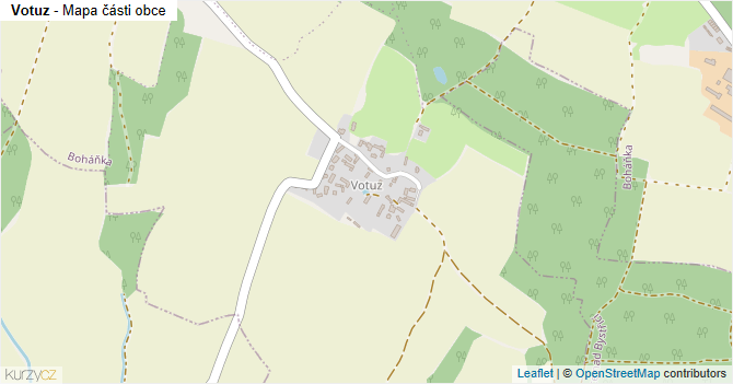 Votuz - mapa části obce