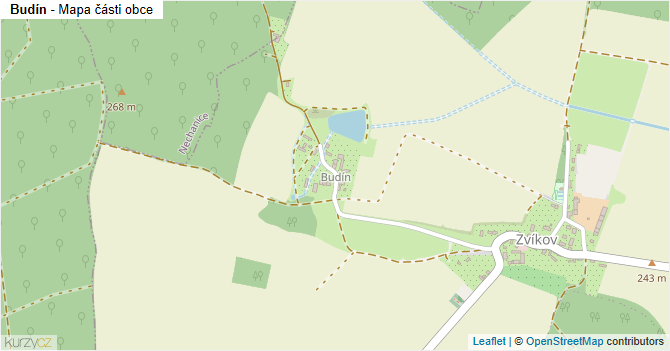 Budín - mapa části obce