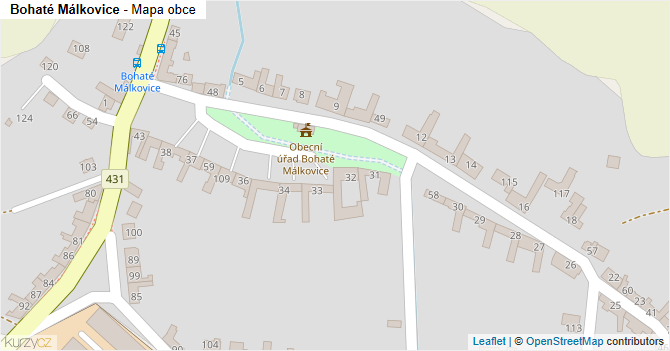 Bohaté Málkovice - mapa obce