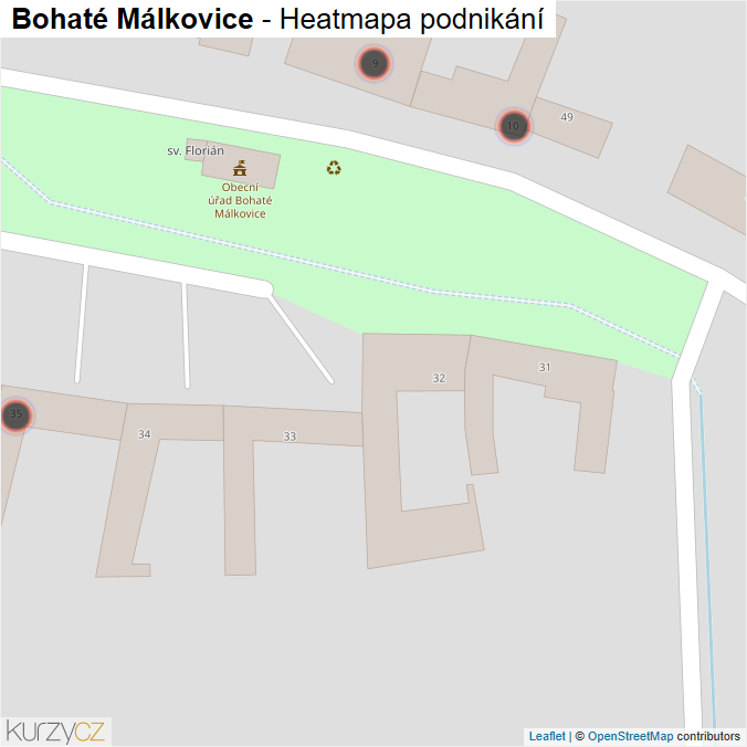 Mapa Bohaté Málkovice - Firmy v obci.