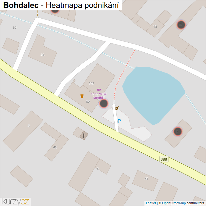 Mapa Bohdalec - Firmy v obci.