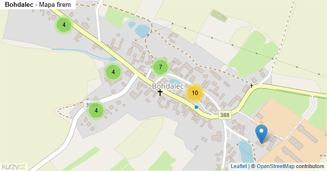 Bohdalec - mapa firem