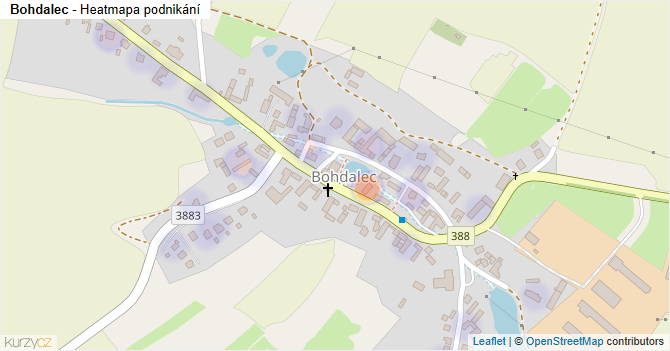 Bohdalec - mapa podnikání