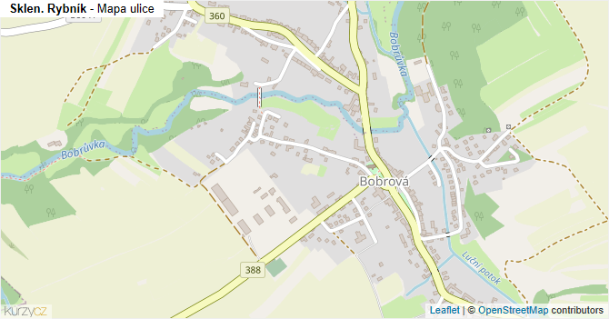 Sklen. Rybník - mapa ulice