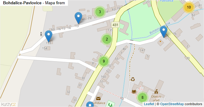 Bohdalice-Pavlovice - mapa firem