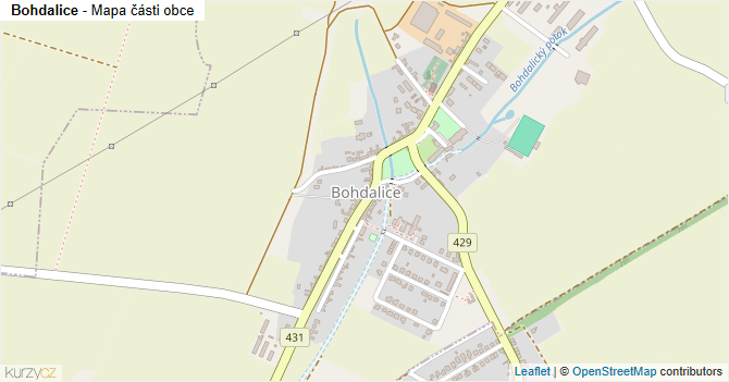 Bohdalice - mapa části obce