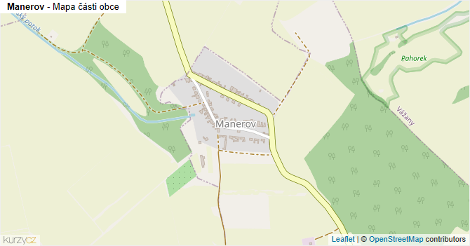 Manerov - mapa části obce
