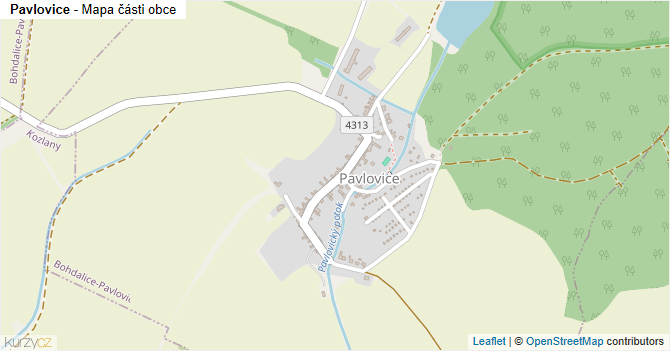 Pavlovice - mapa části obce