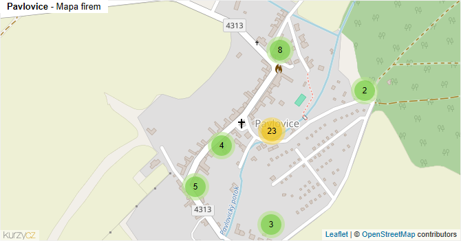 Pavlovice - mapa firem